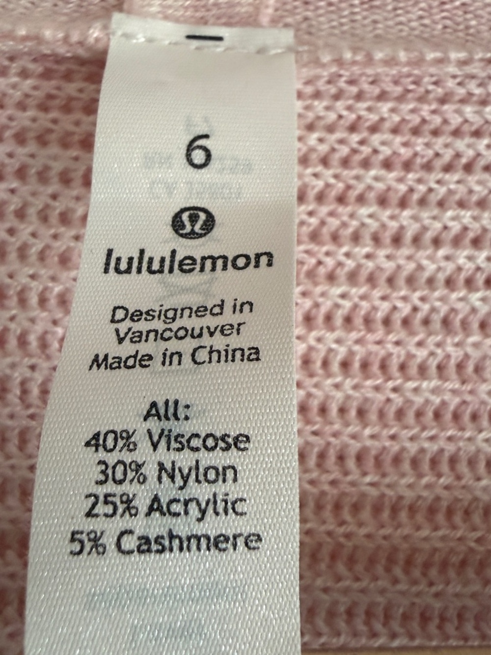 Lululemon Blush Pink Cashmere Blend Hooded Open Cardigan |‎ Size 6 - Picture 4 of 13